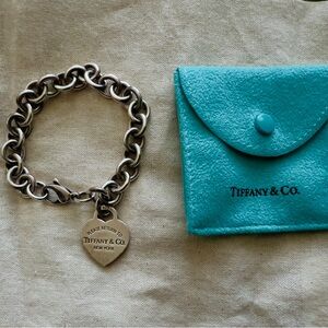 Tiffany & Co. Silver Bracelet with Heart Charm